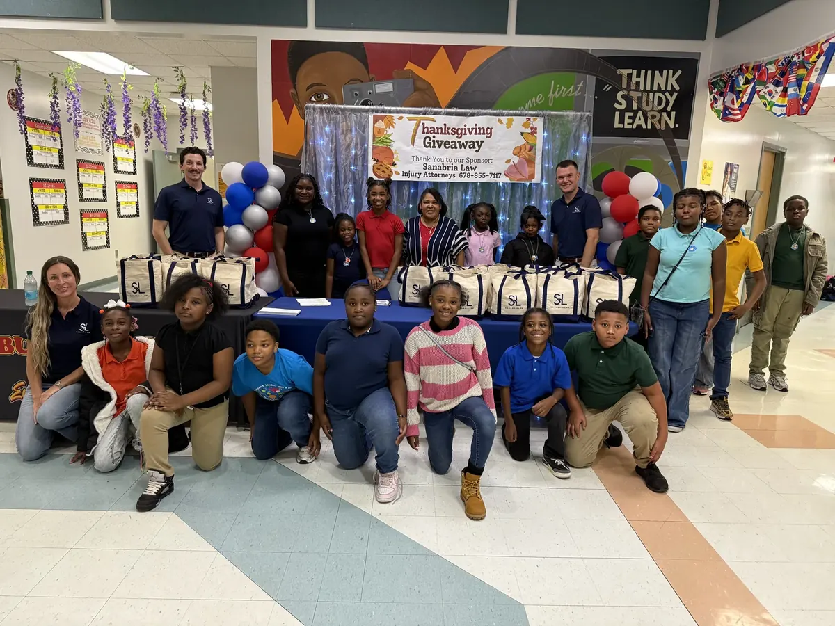 Sanabria Law team distributing Thanksgiving meals